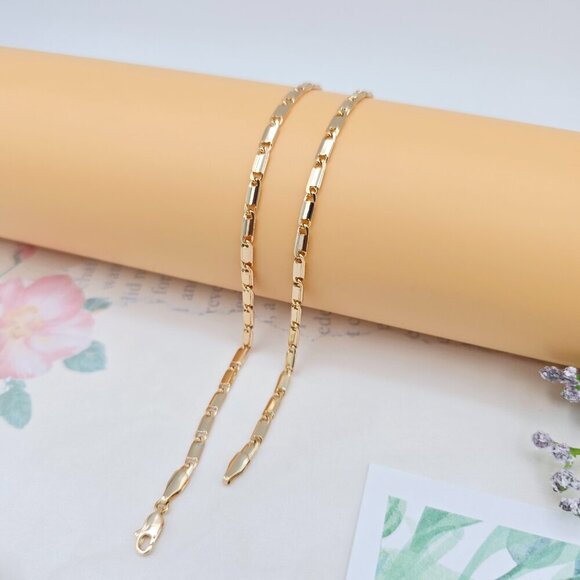 Rose Gold Plated Link Chain Necklace in Elegant Glossy Finish - 45cm, XPNL0043 - Picture 8 of 12